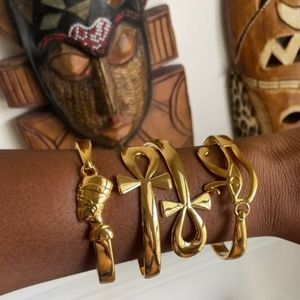 18K Solid Gold Ankh Bracelet